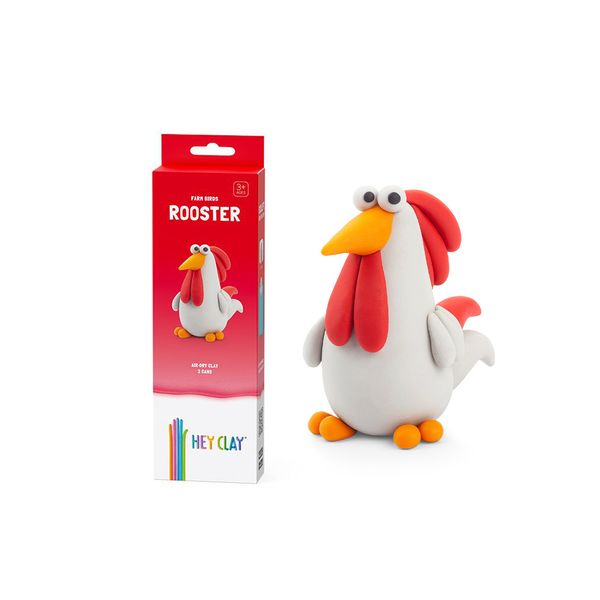 Hey Clay: Modelling Air-Dry Clay with Fun Interactive App - Rooster, 3 cans
