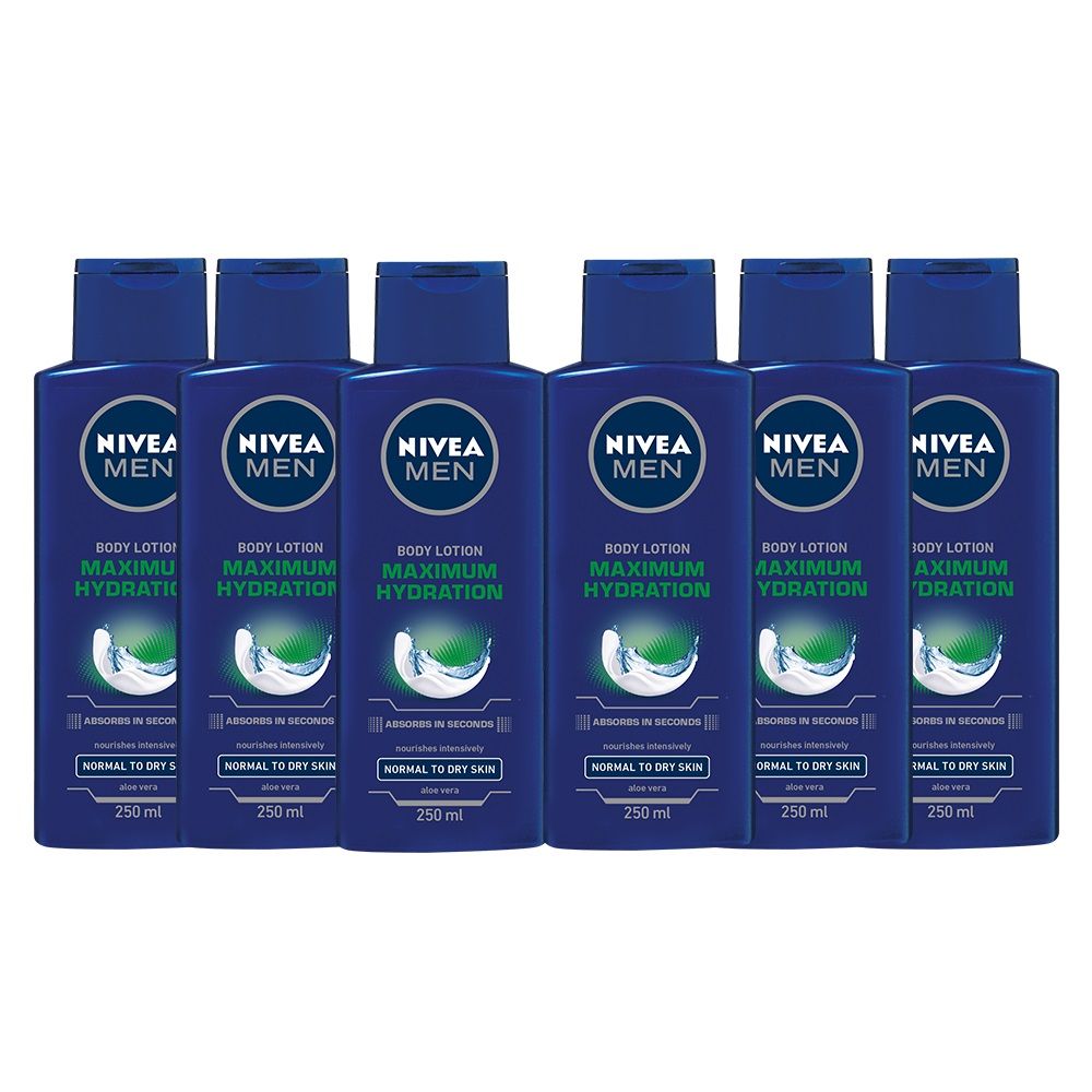 Nivea Men Maximum Hydration Body Lotion With Aloe Vera 6x250ml Shop Today Get It Tomorrow 5581