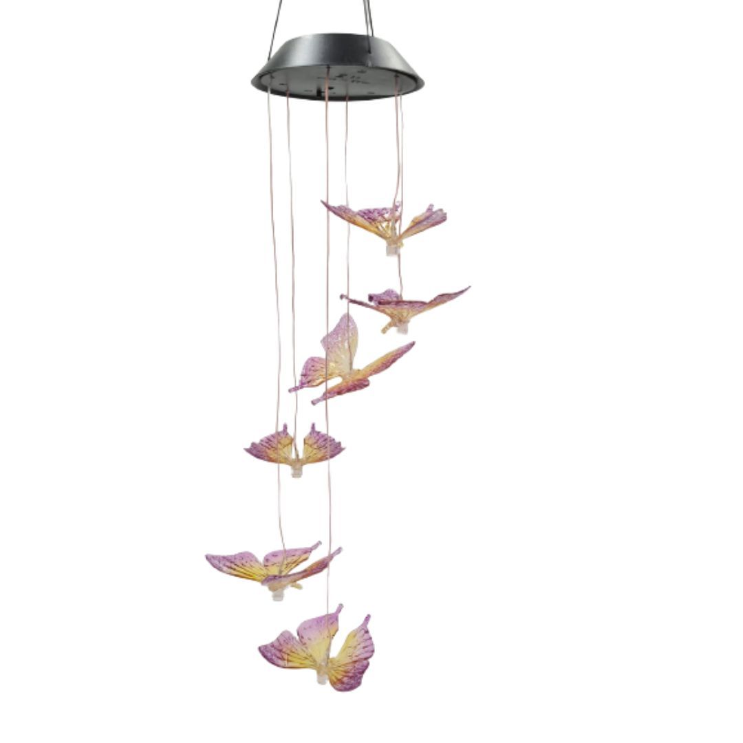 Outdoor LED Solar Powered Butterfly Wind Chimes Light