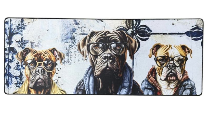 Versatile Desk/Kitchen/Bar Mat - Flappy Lip Serious Looking Dogs