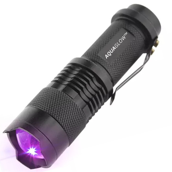 AquaGlow UV Flashlight - Zoomable Lens- Black Light/Scorpion Torch - 395nm