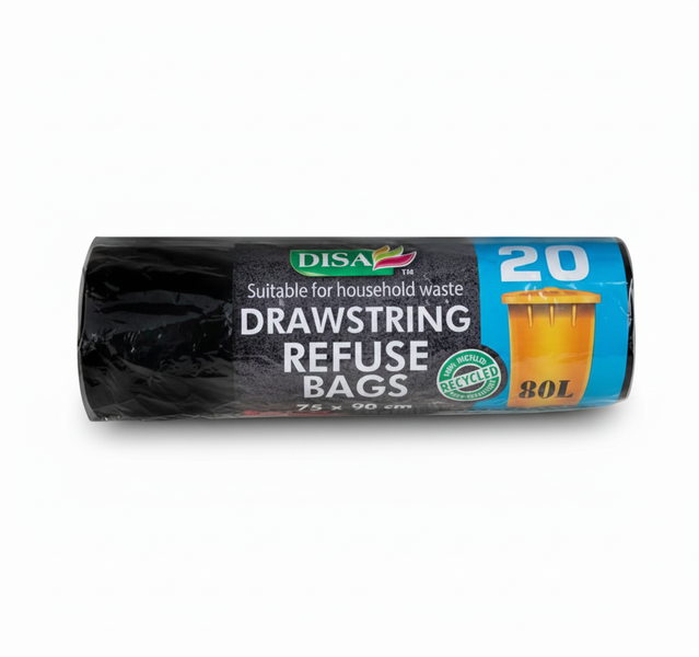 Disa Black Refuse Bags 20 Piece 750x950mm for Household &amp; Office Use