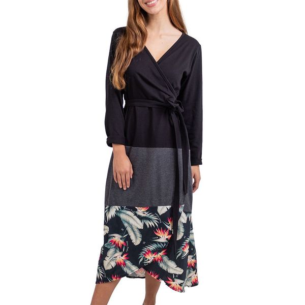 Holmes Brothers-Womens-Colour Block Ls Dress -Black