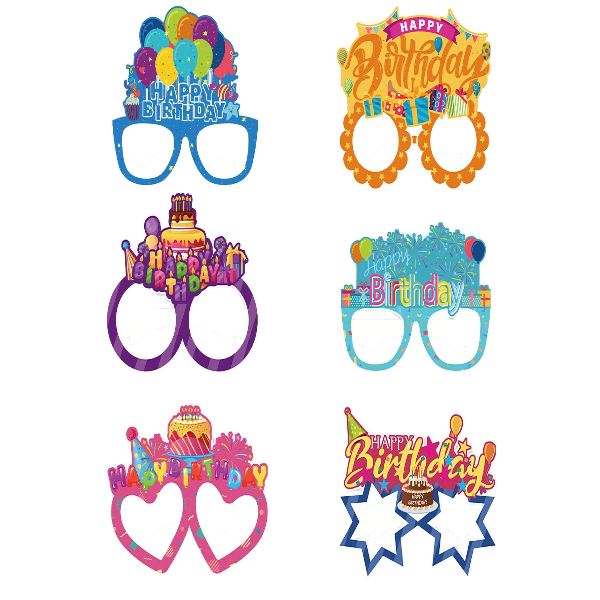 Happy Birthday Party Favour Glasses - Multicolor