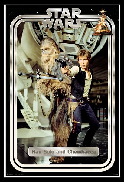 Han And Chewie Poster With Black Frame image