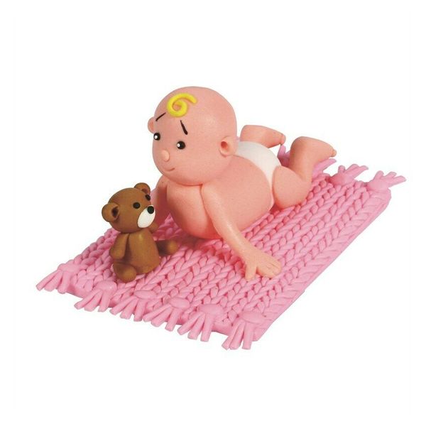 Culpitt BABIES PINK Clay Cake Topper Decoration Figurine Baby Shower Party