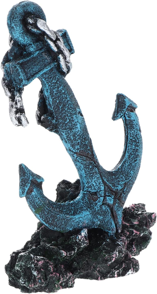 Boat Anchor Resin Aquarium Ornament Fish Tank Decoration - 15 cm