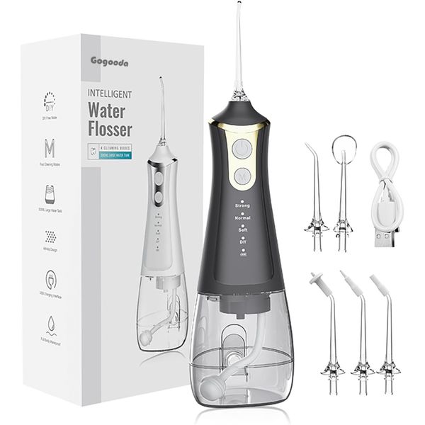 Water Flosser Dental Oral Irrigator Rechargeable 4 Modes With 5 Jet Tips
