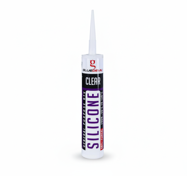 Glue Devil Clear Silicone Sealant 260ml - Waterproof Flexible Adhesive