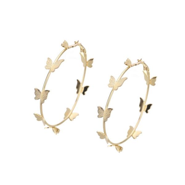 Semiwild - Earrings - Large Gold Multi Butterfly Hoops