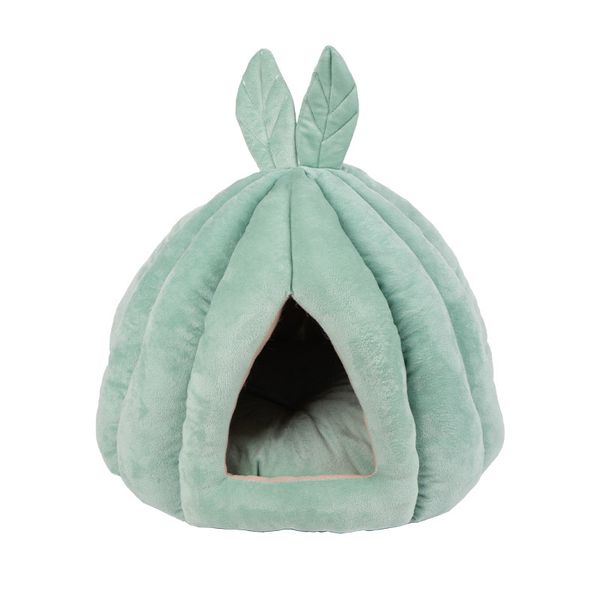 Four Seasons Universal Round Pumpkin Cat Bed - Green