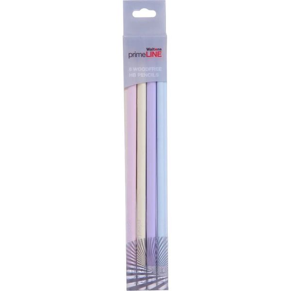 Primeline Woodfree Triangular HB Pastel Pencils Pack of 8 x 3