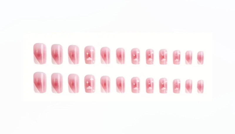 24 Pcs Press On Nails Set Nude Pink