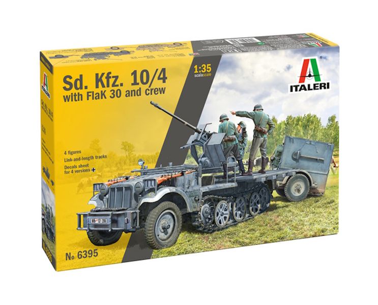 Italeri 1/35 Sd.Kfz. 10/4 with Flak 30 and Crew Plastic Model Kit