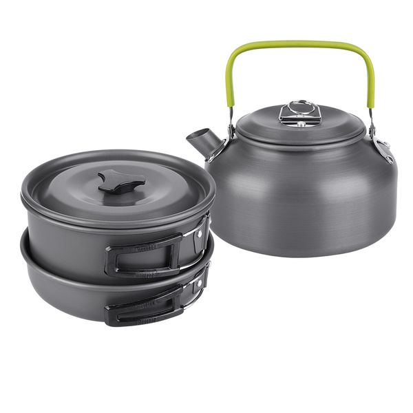 Camping Cookware Set Pan Teapot Portable Combo