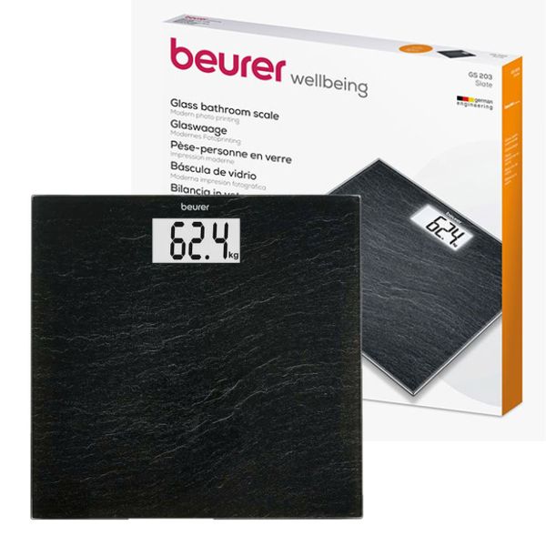 Beurer Bathroom Scale | 150kg Weight Capacity | Safety Glass | GS 203 Slate