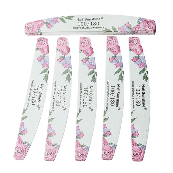 10-Piece Floral 100/180 Professional Nail File Set - Multicolor