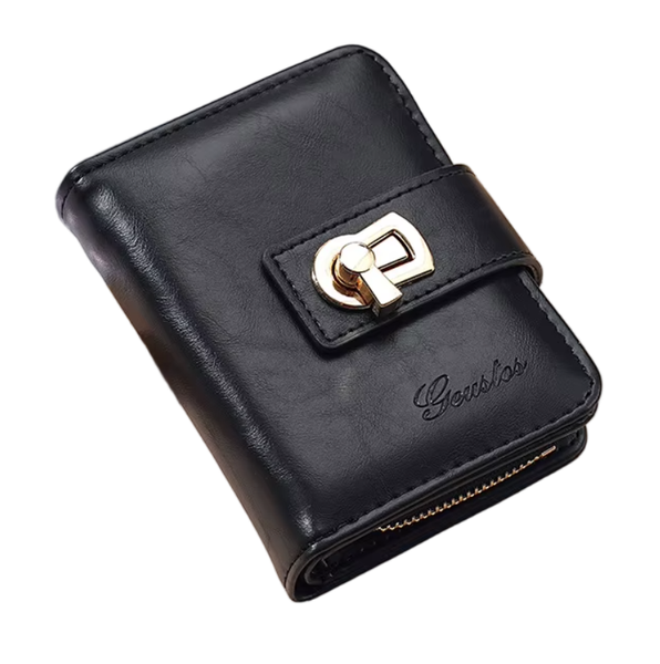 IPSTYLE Wallet Women's Soft Leather Zipper Folding Card Holder