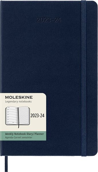Moleskine 2024 18m Sapphire Blue Large Weekly Hard