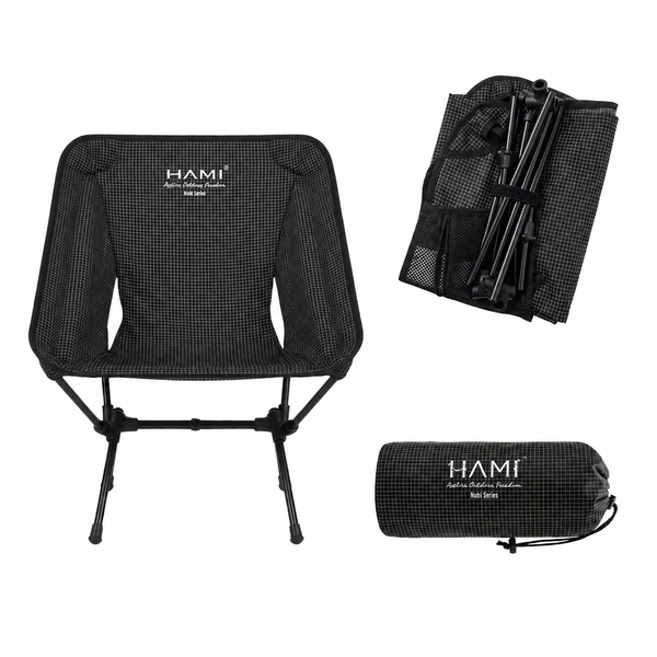HAMI Nano Chair - Ultra-Light Folding Camping Chair Black