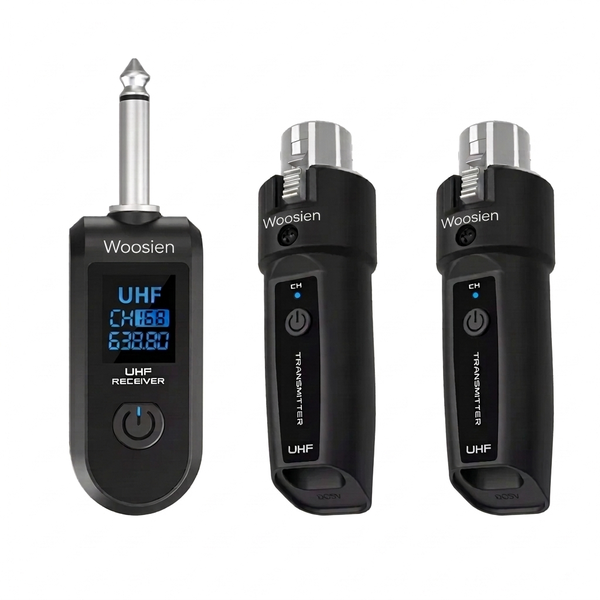 Woosien UHF XLR Adapter System Wireless Microphone Transmitter Receiver