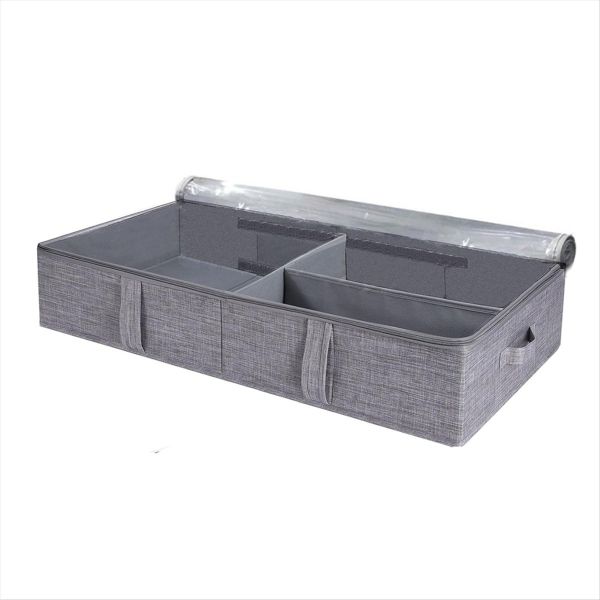 50L Under Bed Storage Box With Lid Foldable Linen Storage Box