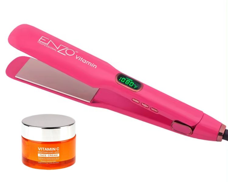 Enzo - Ceramic Hair Straightener with Vitamin C Hair Wax