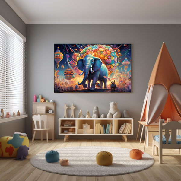 Canvas Wall Art - Fantasy Elephant Circus - BK0007