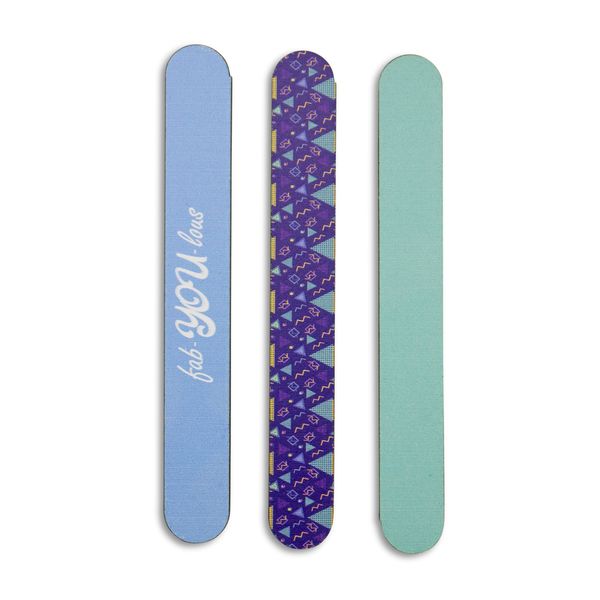 Nail Files - "Fab-YOU-Lous" - Emery Board - Blue - 2 Packs of 3