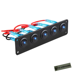 KR Automotive 5 Round Toggle ON/OFF Switch Panel (Blue Light) | Shop ...