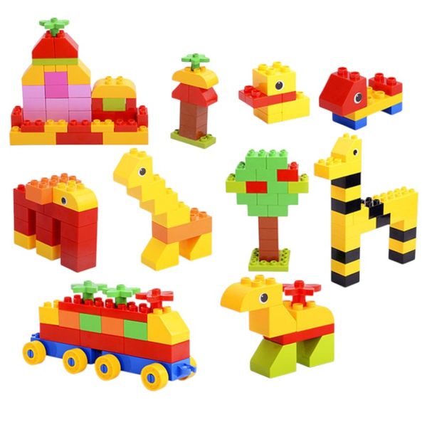 63-Piece DIY Creative World Large Particle Building Block Set - Multicolor