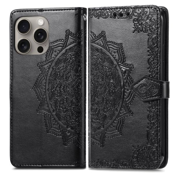 Leather Wallet Case Compatible With iPhone 15 Pro Max Flip Cover