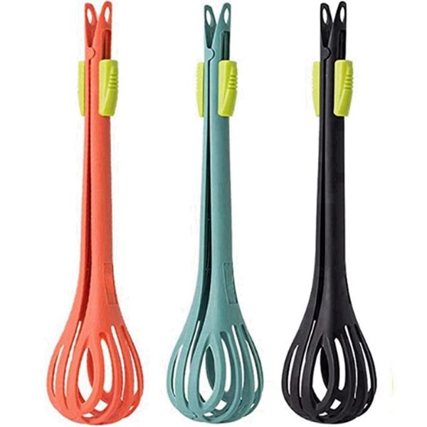 3 Pieces 2-In-1 Food Clip and Whisk, Versatile Kitchen Tool for Cooking Sal