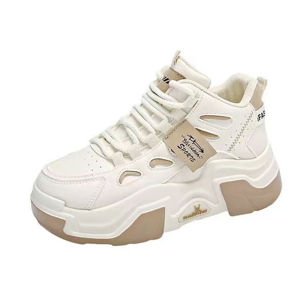 Women Breathable White Sneakers - Beige