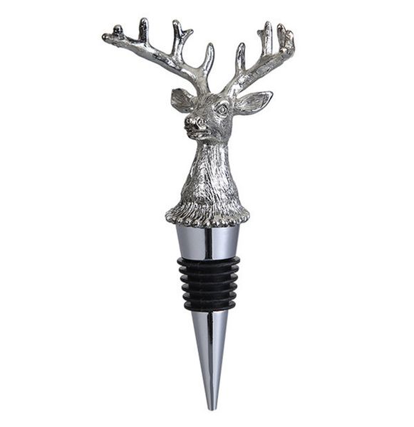 Wine Stopper Whiskey Bottle Stopper Cork Solid Metal - Deer