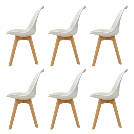 Padded Seat Wooden Leg Dining Chairs, Wooden Padded Seat Dining Chairs