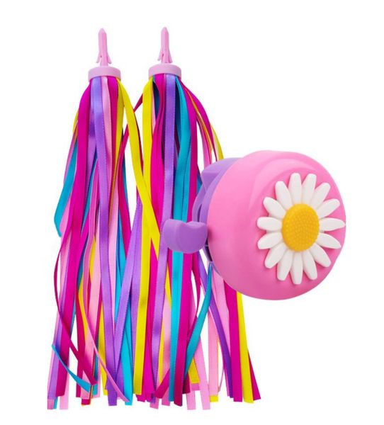 Kids Streamers And Bike Bell For Children's Bike/Scooter Accessories, Pink