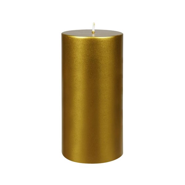 10cm Metallic Gold Pillar Candles
