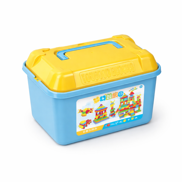 100 Piece - Building Blocks Portable Storage Box - Multicolor