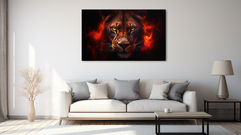 Canvas Wall Art - Lioness Intensity Abstract - HD0565