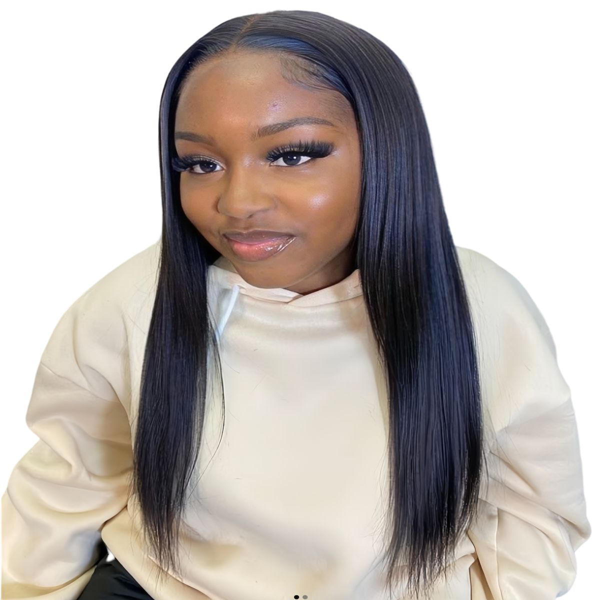 Luvée 18- Inch Full Frontal Straight Wig Best Quality, 100% Human Hair