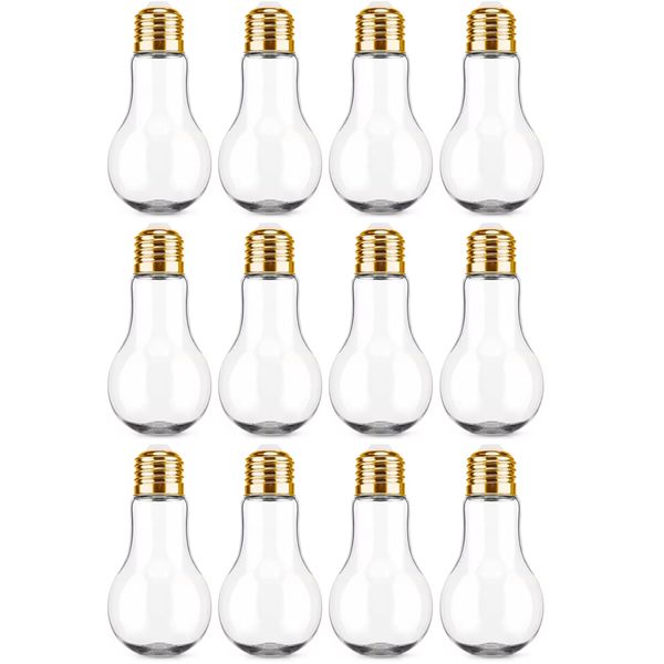 Gold Fillable Plastic Light Bulb Containers - Pack of 12
