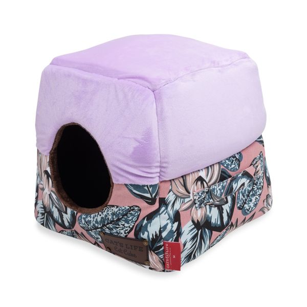 Cat's Life Cat Cube Flowers &amp; Leaves Purple