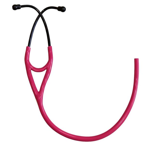 Cardiology Stethoscope Tubing Replacement - Raspberry with Black Coat