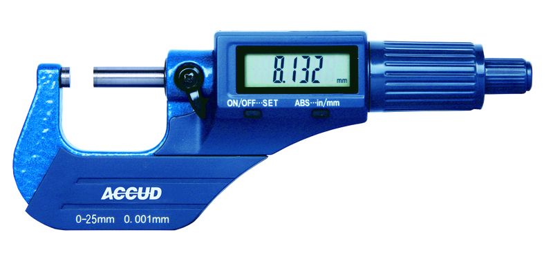 Accud Digital Outside Micrometer 0-25mm x 0.001mm (Economy Version)