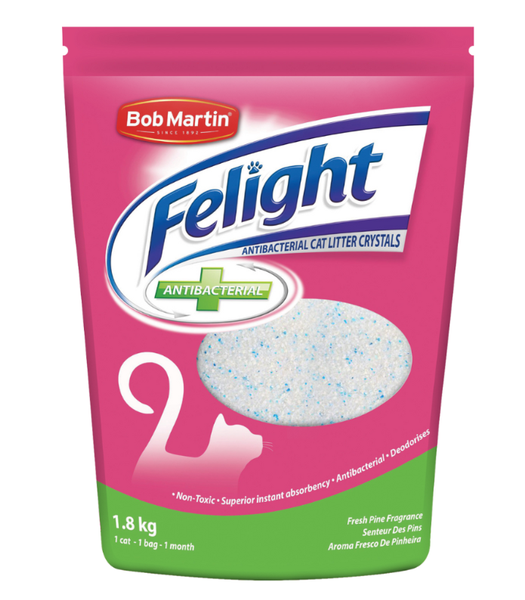 Bob Martin - Felight 1.8kg Cat Litter Crystals, Anti-Bacterial Pine Scent