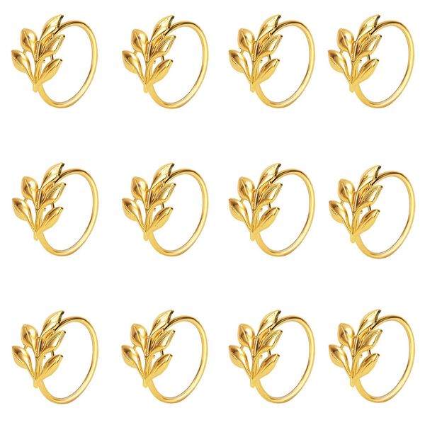 Leaf Napkin Rings Table - Set Of 12