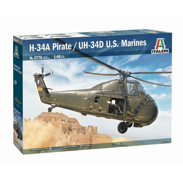 Italeri 1/48 H-34 A Pirate / UH-34D US Marines Helicopter Plastic Model Kit