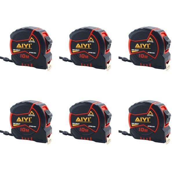 AIYI 6-Pack 10m Measuring Tape 25mm Lockable Tape Measure AY395-004