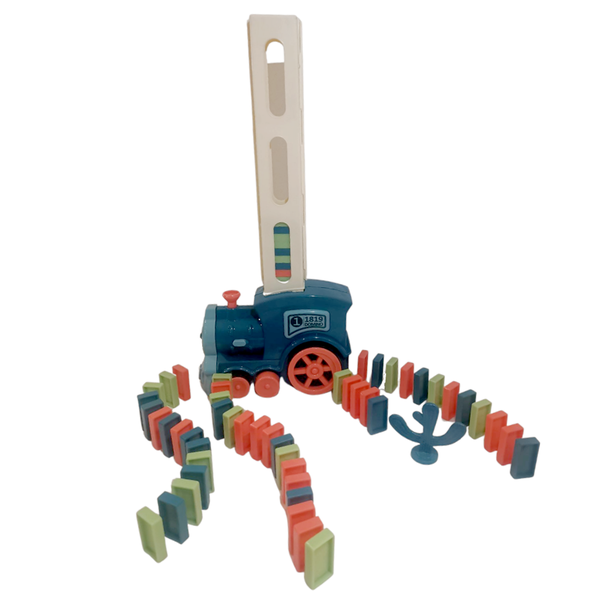 60 Piece - Auto Loading Domino Train Set - Perfect Indoor Kids Game and Gift